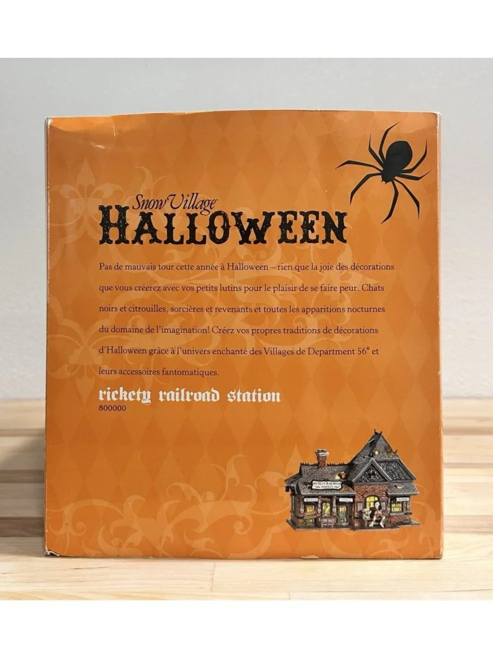 Dept 56 Rickety Railroad Station Halloween Snow Village w/ Box Lights Works READ